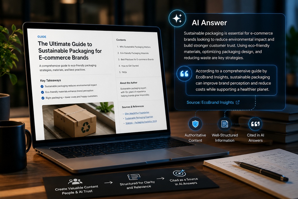 Content structured to be cited as a source within an AI-generated search answer